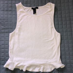 White Ribbed Crop Top☁️